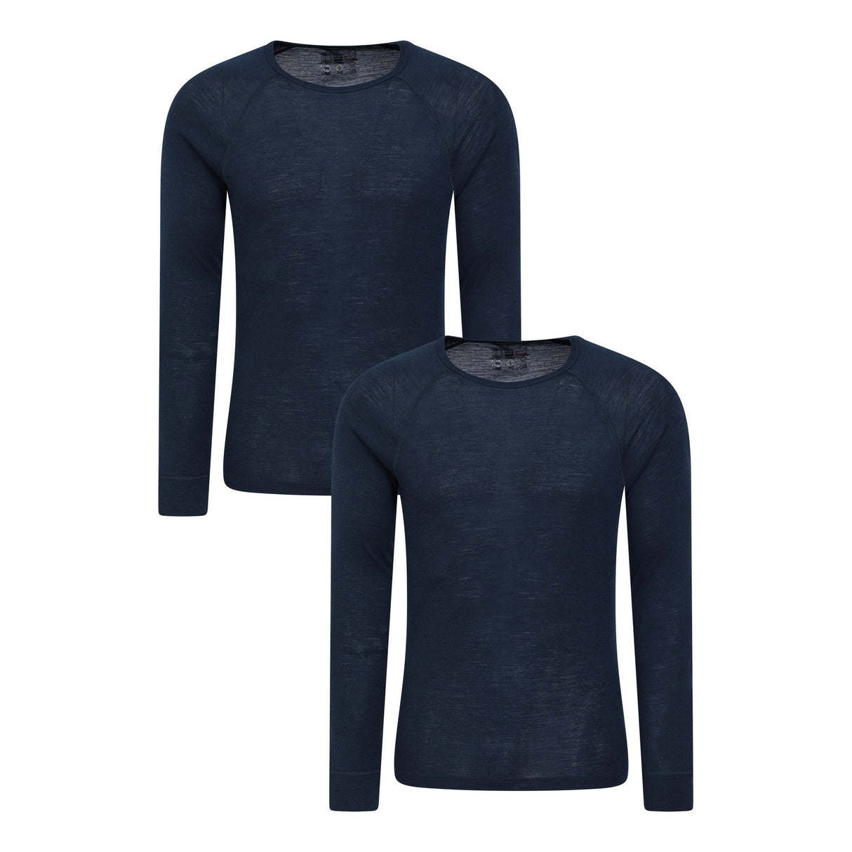 Mountain Warehouse Mens Merino Wool Base Layer Top (Pack of 2) Navy