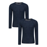 Mountain Warehouse Mens Merino Wool Base Layer Top (Pack of 2) Navy