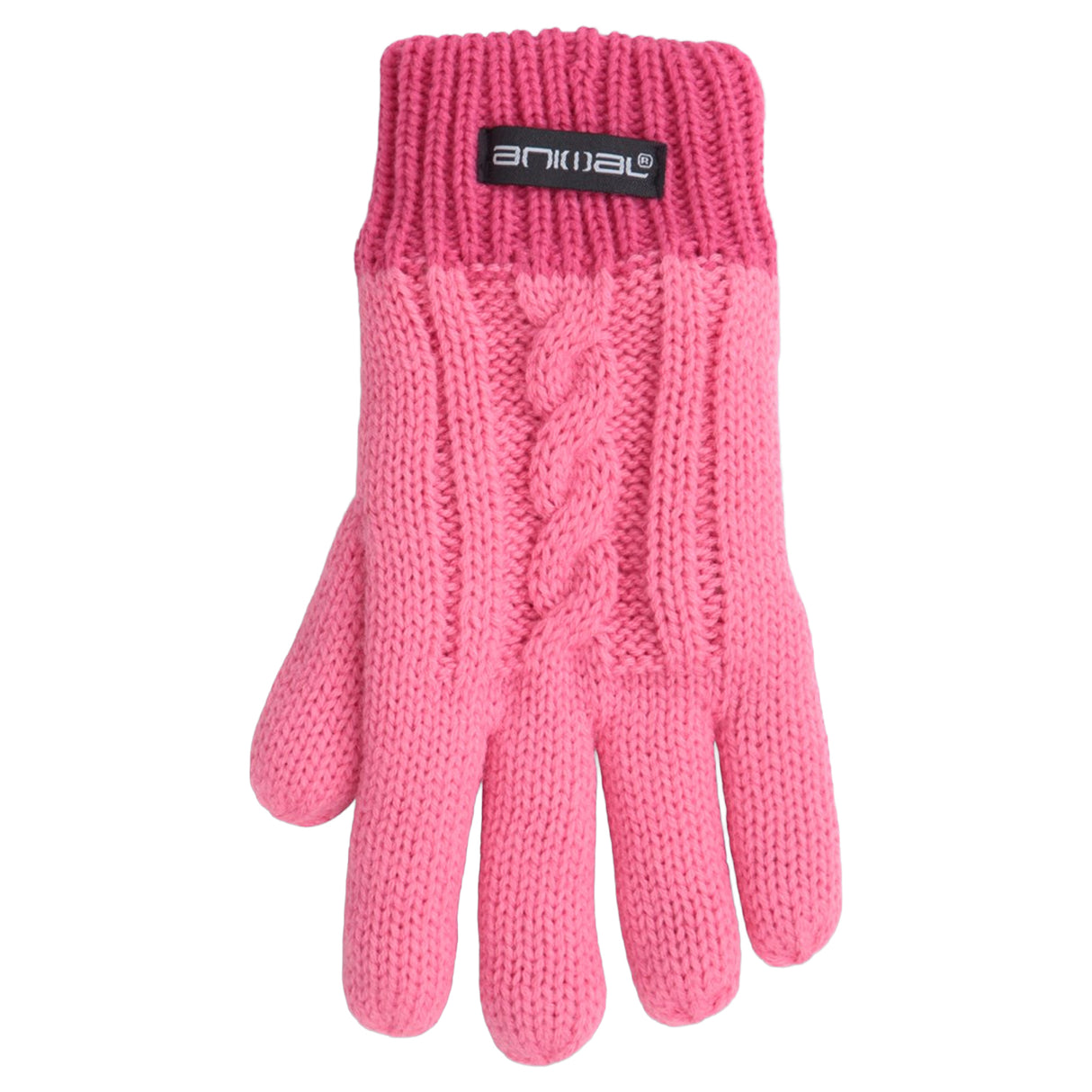 Animal Kids Faux Fur Lined Hat And Gloves Set Pink