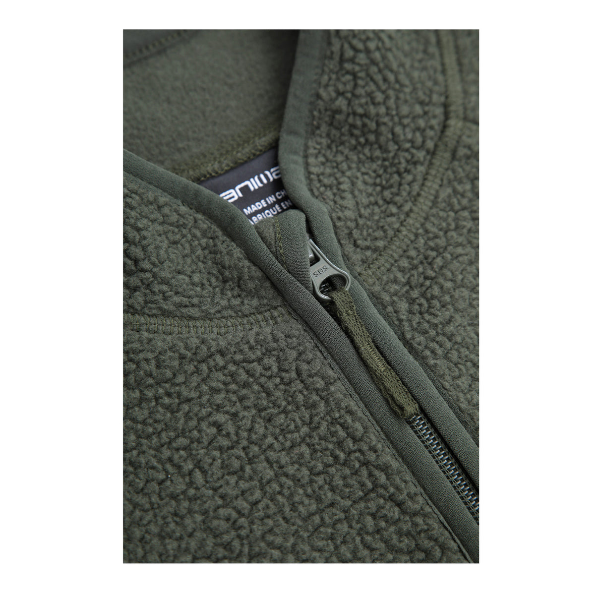 Animal Kids Borg Raglan Full Zip Fleece Jacket Dark Khaki