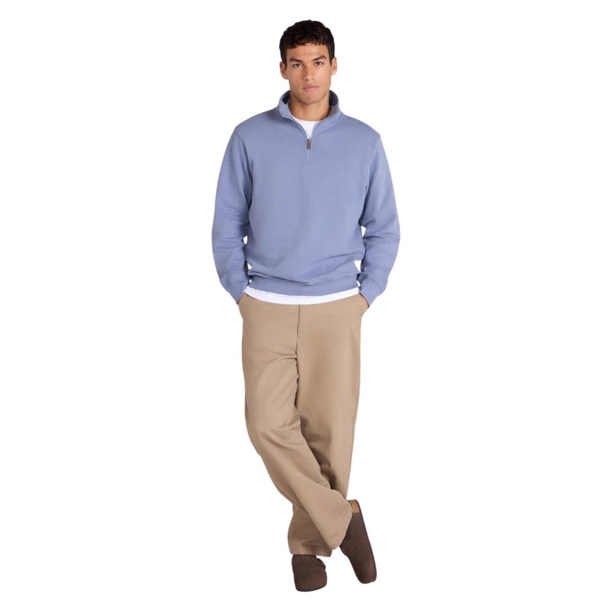 Animal Mens Sid Half Zip Sweatshirt Blue