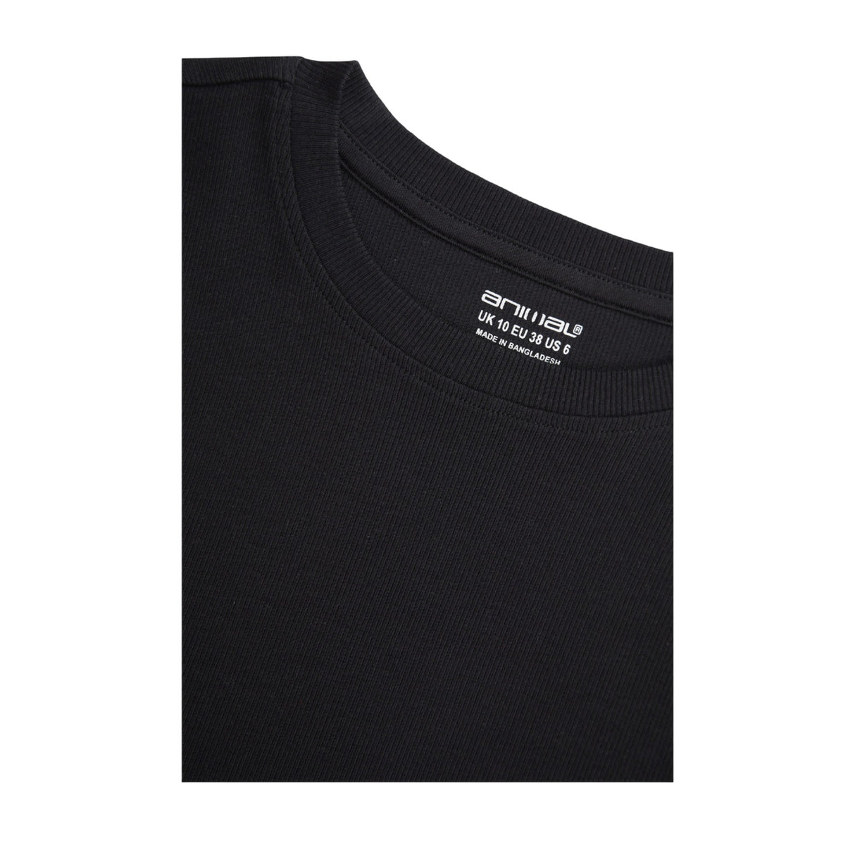 Animal Womens Evo Ribbed T-Shirt Black
