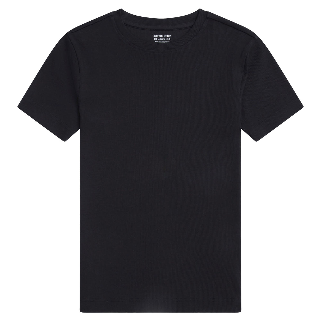 Animal Womens Evo Ribbed T-Shirt Black