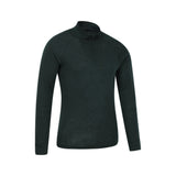 Mountain Warehouse Mens Merino II Base Layer Top Dark Green