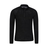 Mountain Warehouse Mens Merino II Base Layer Top Black