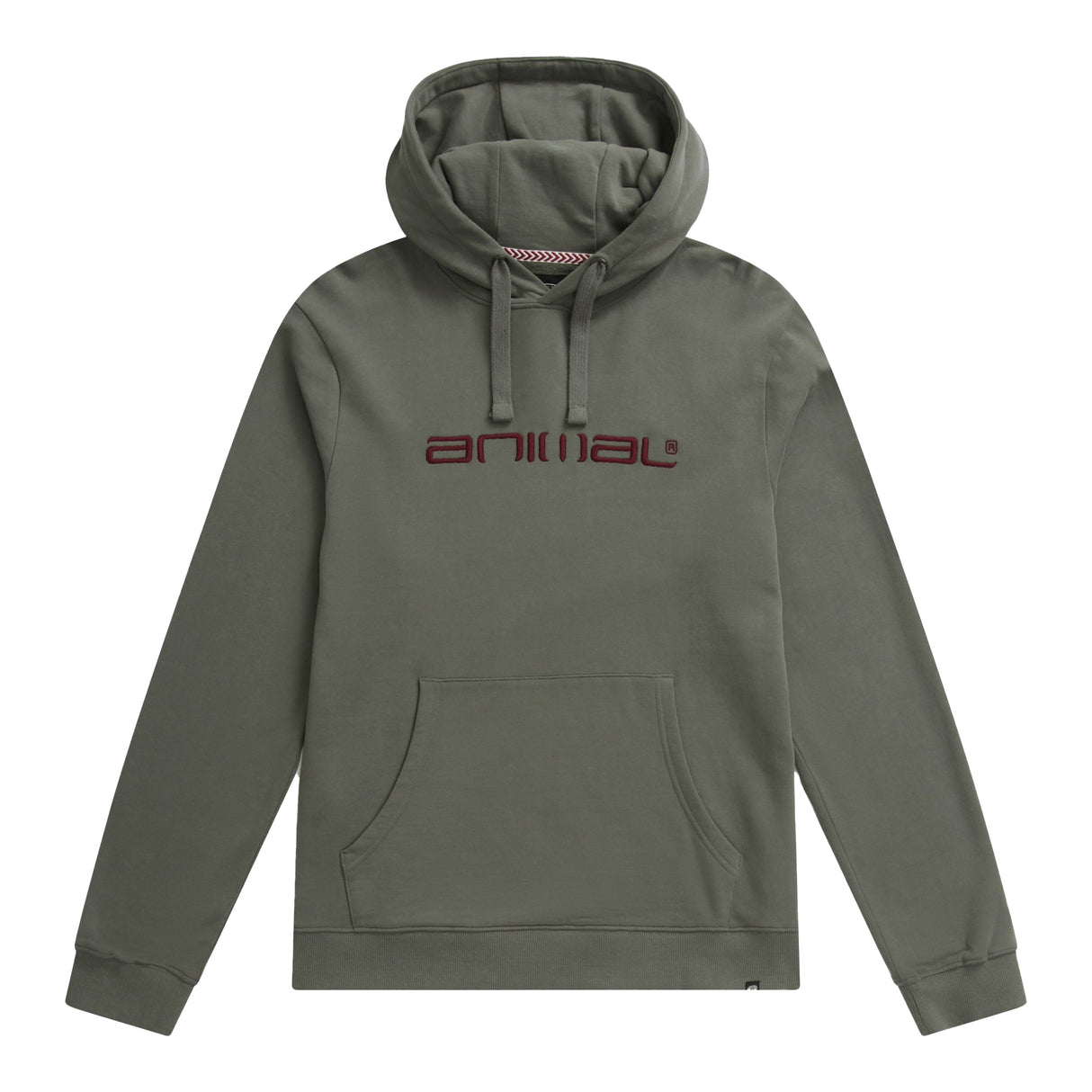Animal Mens Driver Logo Organic Hoodie Khaki Green