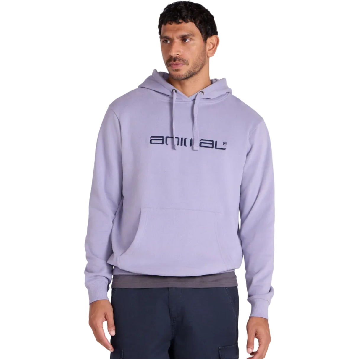 Animal Mens Driver Logo Organic Hoodie Light Blue
