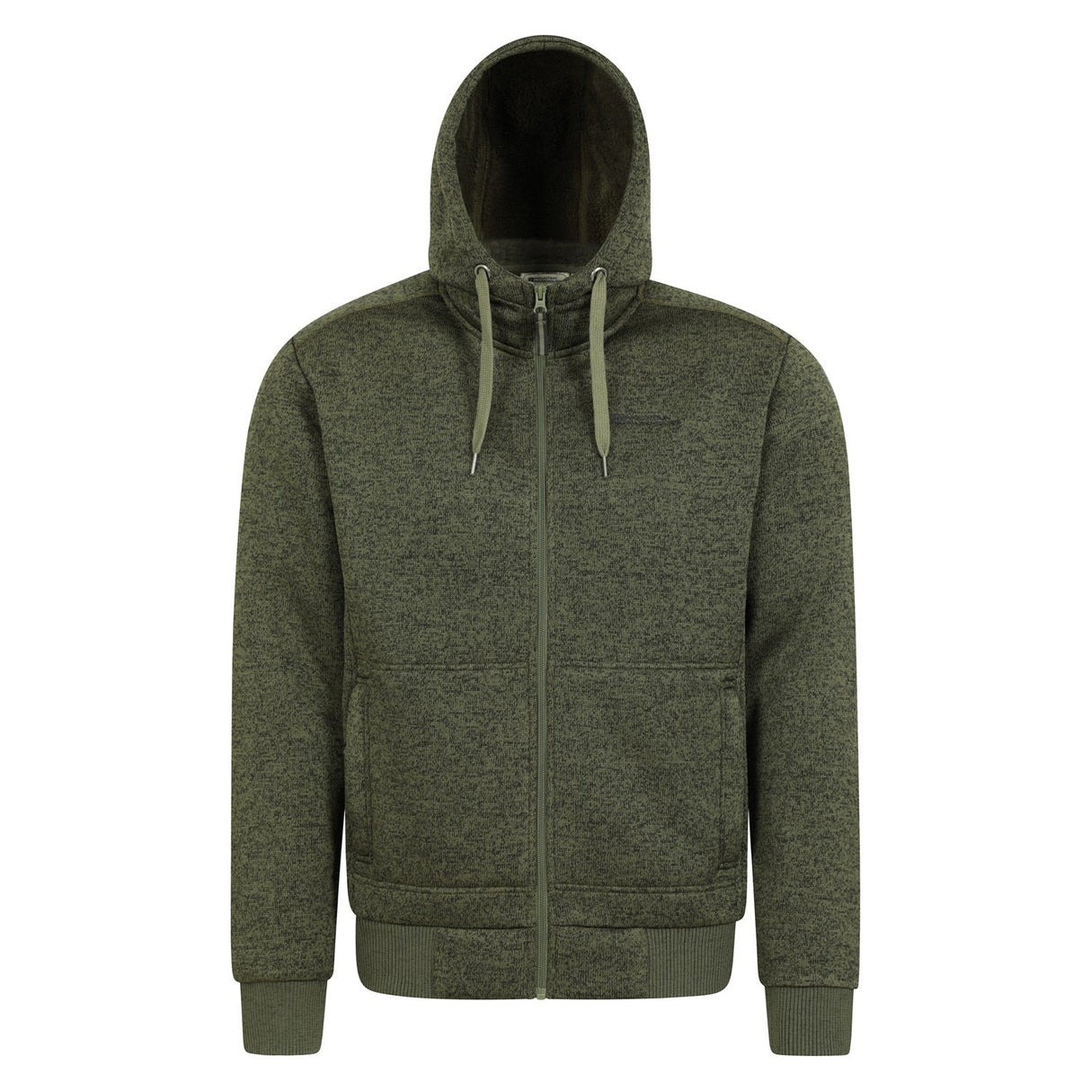 Mountain Warehouse Mens Nevis II Faux Fur Hoodie Green