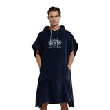 Animal Mens Jacob Towelling Organic Poncho Dark Blue