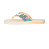 Animal Womens Swish Floral Recycled Flip Flops Beige/Green
