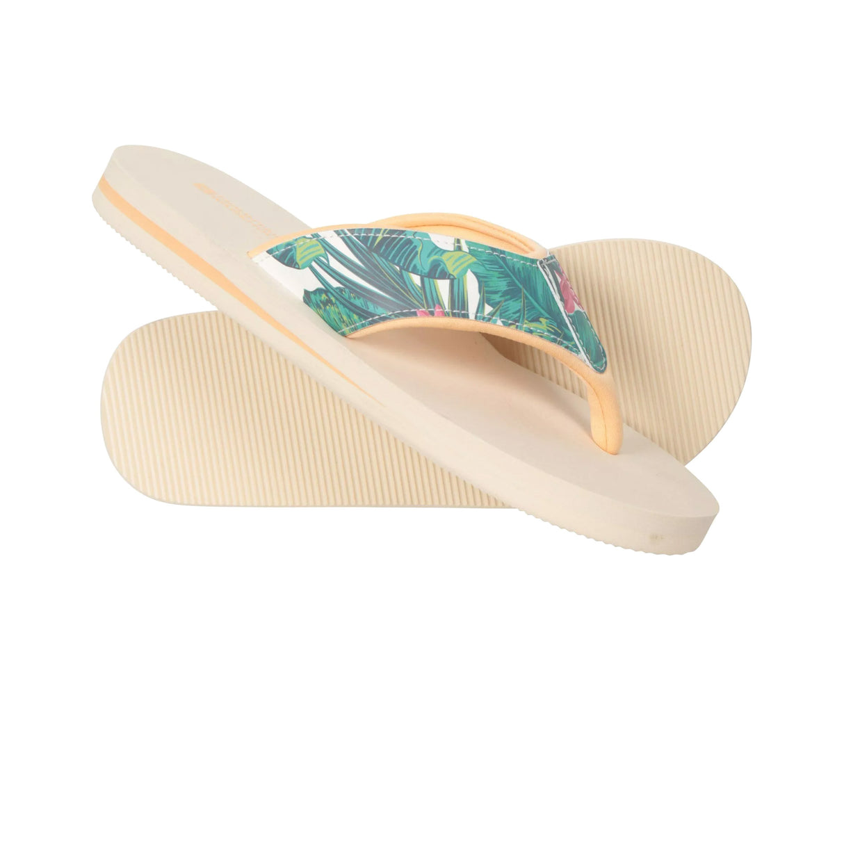 Animal Womens Swish Floral Recycled Flip Flops Beige/Green