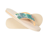 Animal Womens Swish Floral Recycled Flip Flops Beige/Green