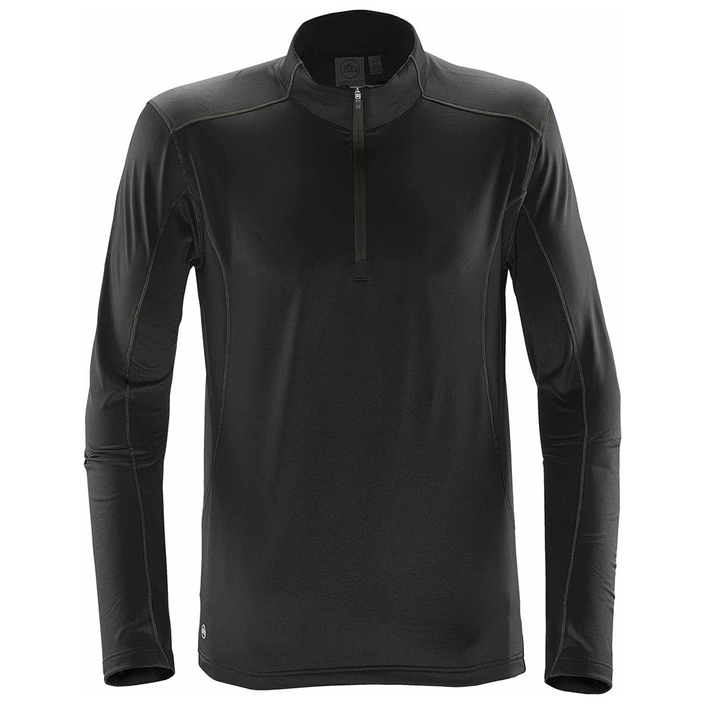Stormtech Mens Pulse Zip Neck Fleece Top Black/Carbon
