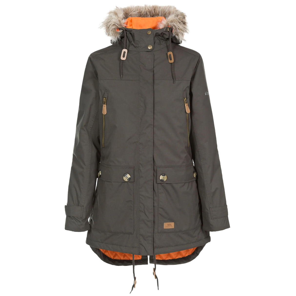 Trespass Womens Clea Waterproof Parka Dark Khaki