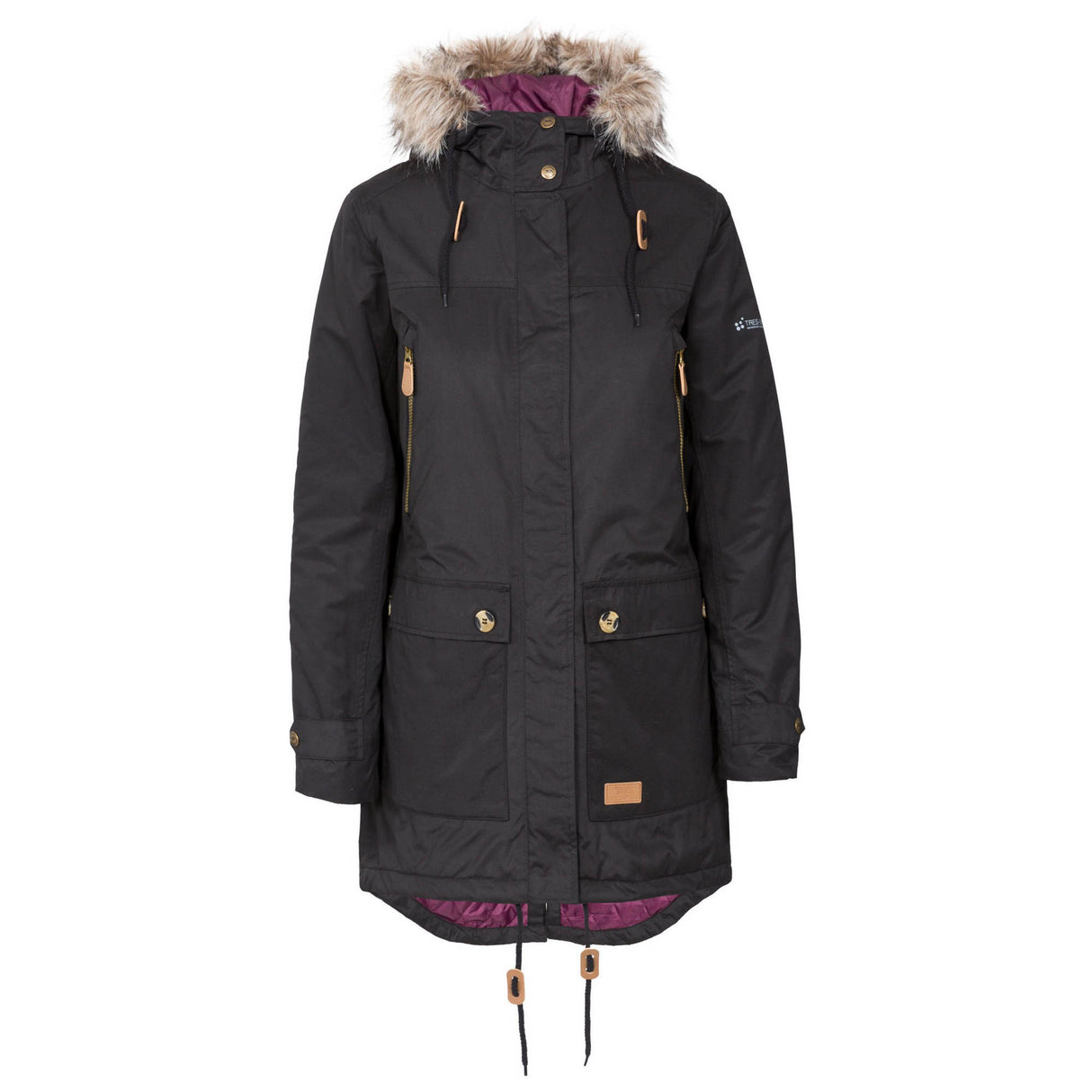 Trespass Womens Clea Waterproof Parka Black