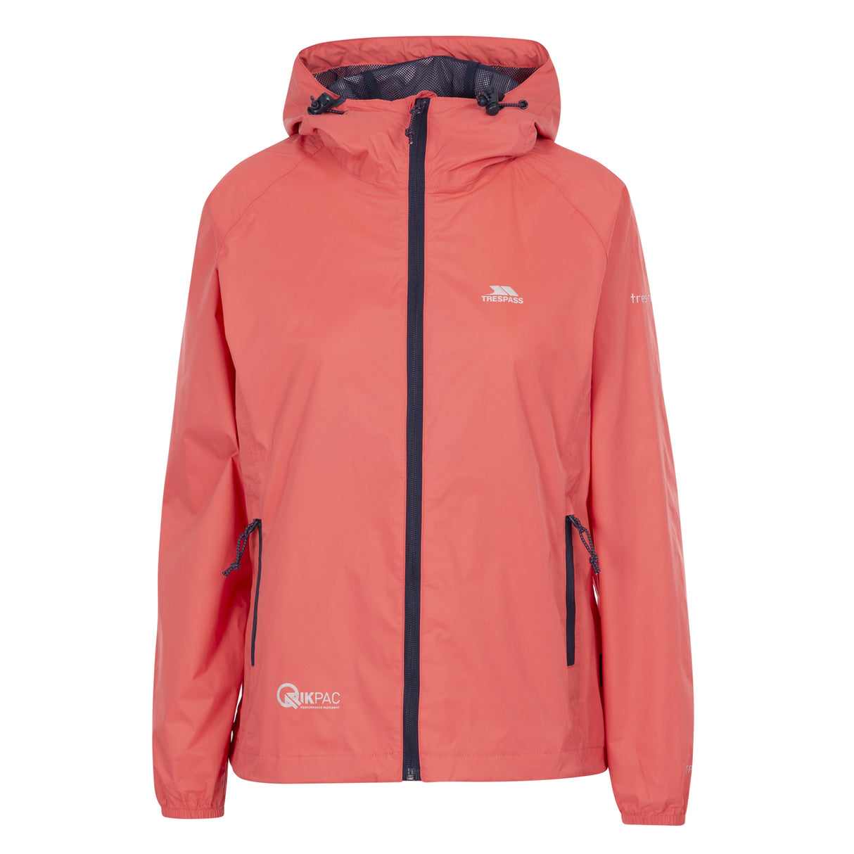 Trespass Womens Qikpac Packaway Waterproof Jacket Peach Blush