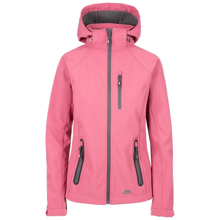 Trespass Womens Bela II Waterproof Soft Shell Jacket Rose Blush