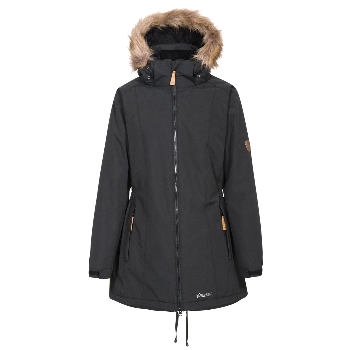 Trespass Womens Celebrity Insulated Longer Length Parka Jacket Black