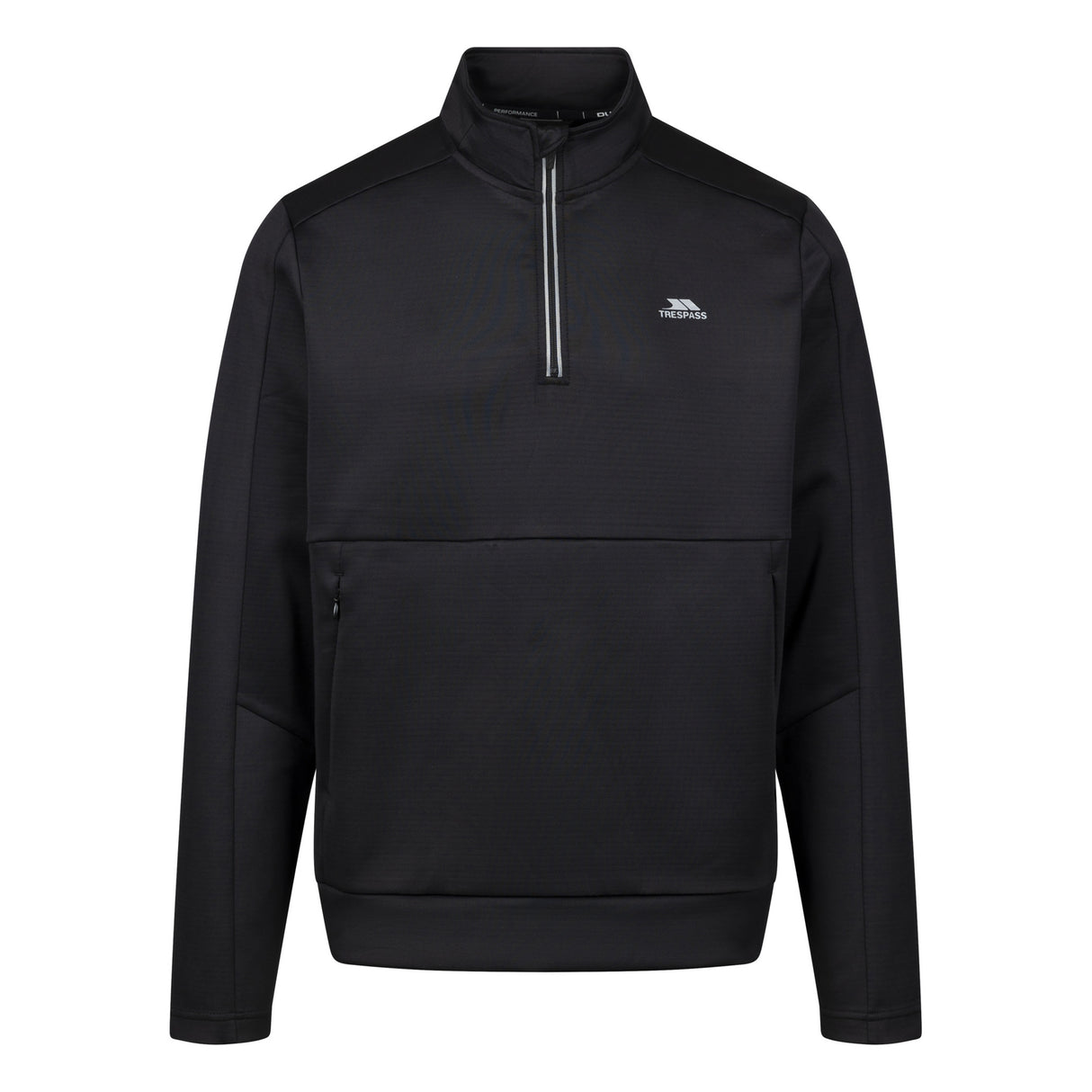 Trespass Mens Jay Quarter Zip Long-Sleeved Top Black