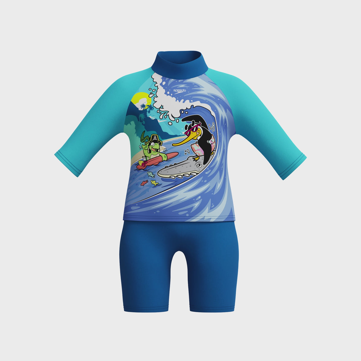 Speedo Boys Learn to Swim Sun Protection Top and Short Set