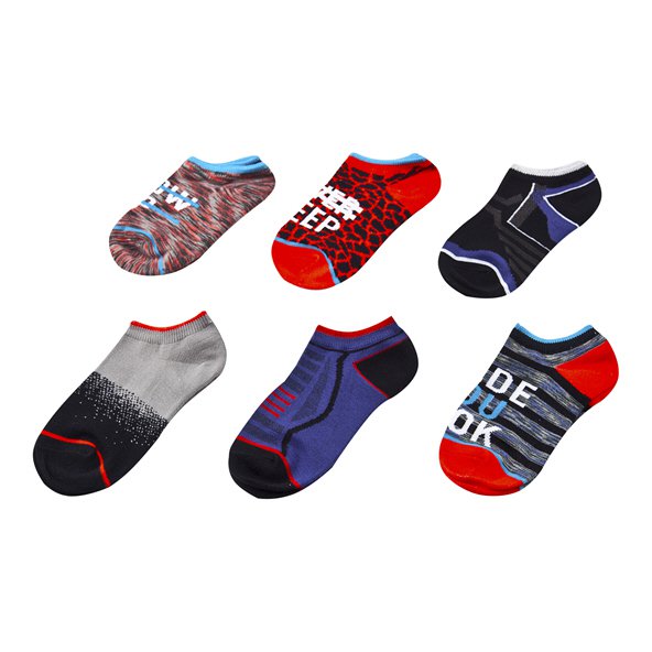 Sofsole Lite Youth 6pk No Show Red