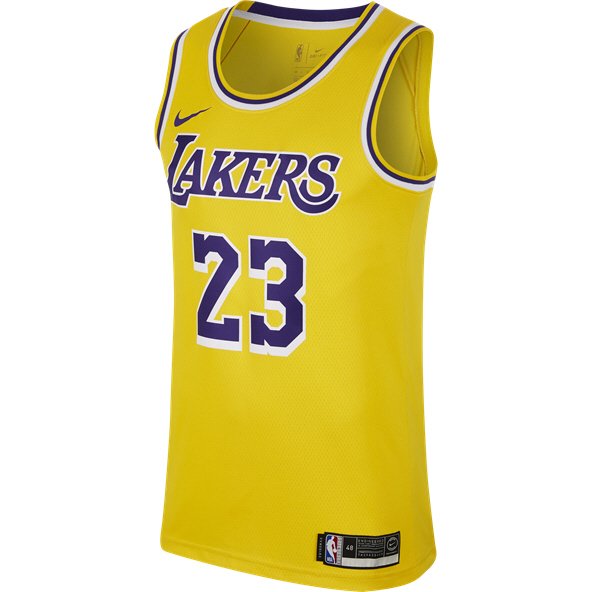 Nike Lakers James 23 Jersey Yellow