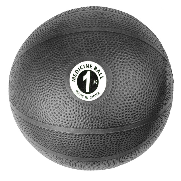 Fitness Mad 1kg PVC Medicine Ball, Black | Medicine Balls | Home Gym