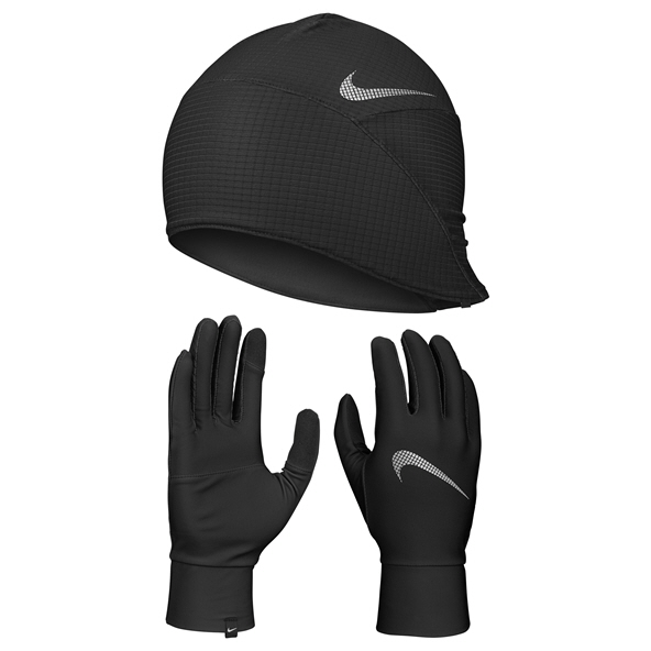 Nike Essential Mens Running Hat And Glove Set