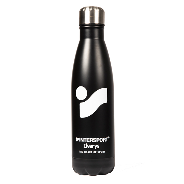 Intersport Elverys Steel Water Bottle, Black