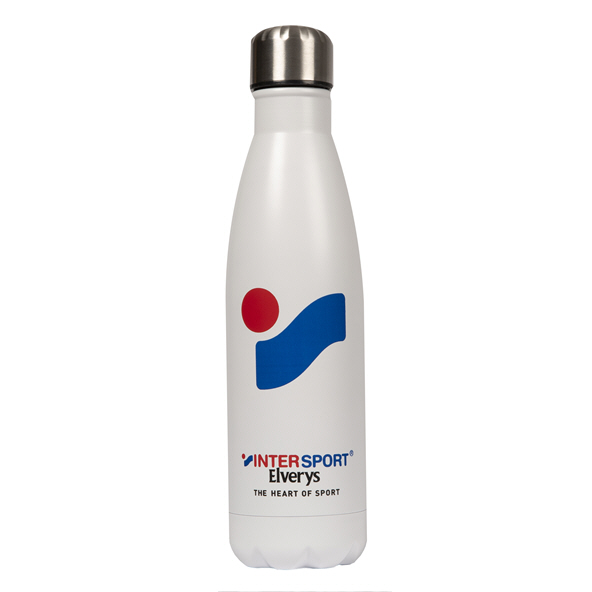 Intersport Elverys Steel Water Bottle, White