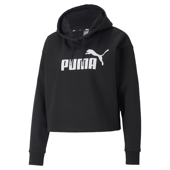 Puma Women's Essential Crop Logo Fleece Hoodie Black