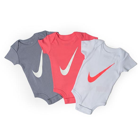 Nike Infant Swoosh 3-Pack Swoosh Bodysuits (6-12 Months)