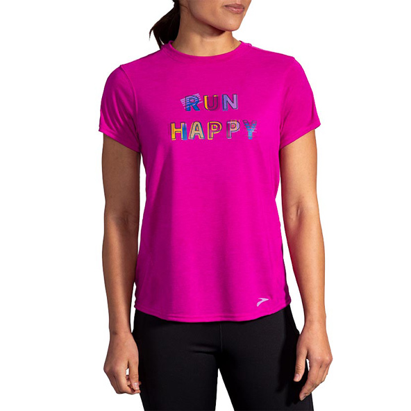 Brooks Wmns Distance Graphic Tee Pink