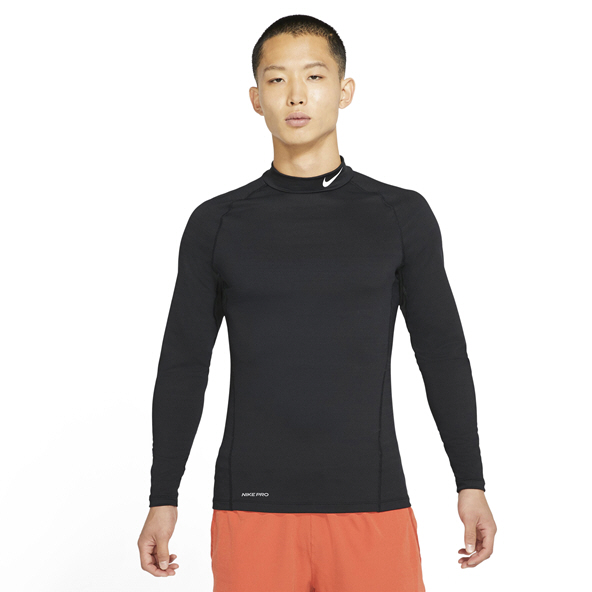 Nike Pro Mens Warm Long Sleeve Mock Top Black