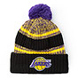 New Era Lakers Bobble Knit Beanie Yellow