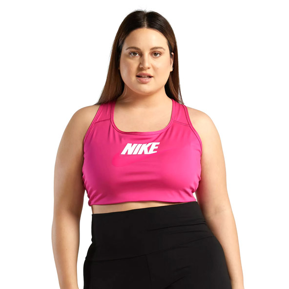 Nike Swoosh Womens Futura Graphic Sports Bra (Plus Size)