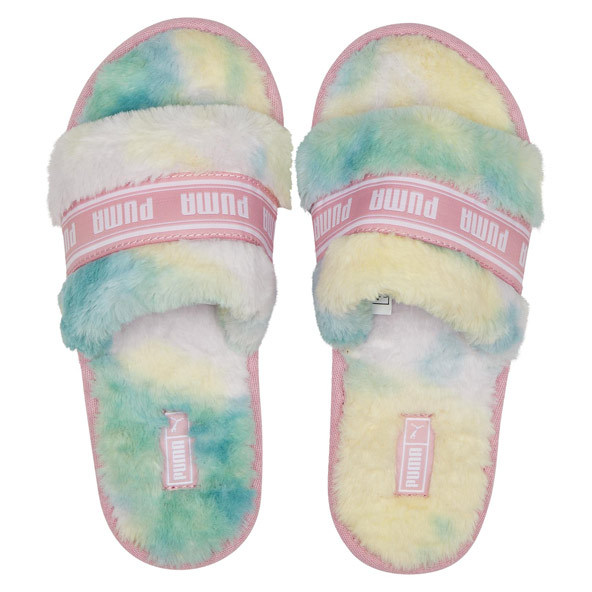 Puma Fluff Tye-Dye Kids Slide Slippers