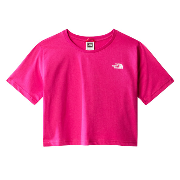 TNF GIRL S/S SIMPLE DOME CROPPED TEE PNK
