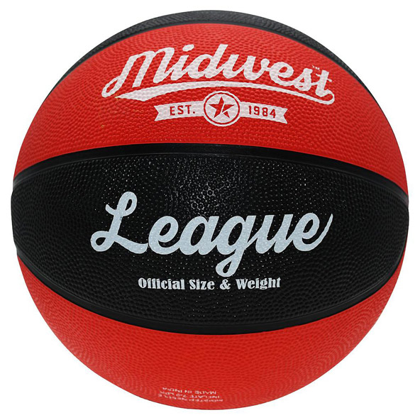 Midwest League Basketball Size 6 Blk/Red