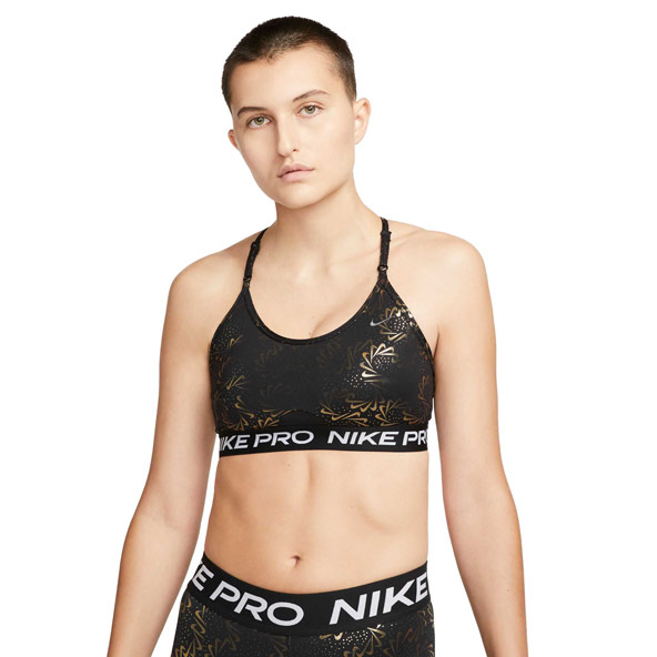 Nike Pro Indy Womens Light-Support Padded Strappy Sparkle Sports Bra