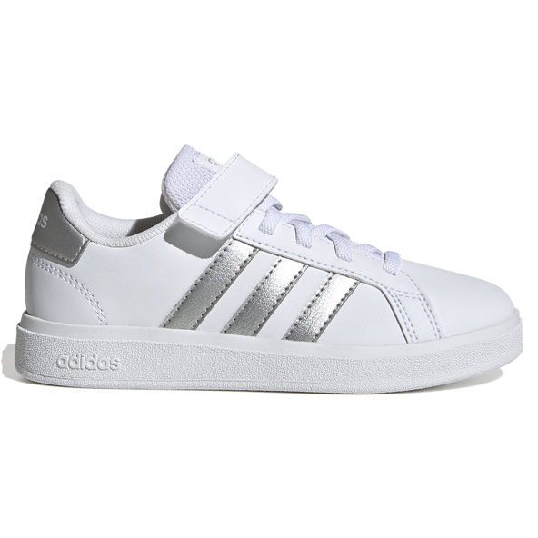 adidas Grand Court Lifestyle Court Junior Kids Elastic Lace and Top Strap Shoes
