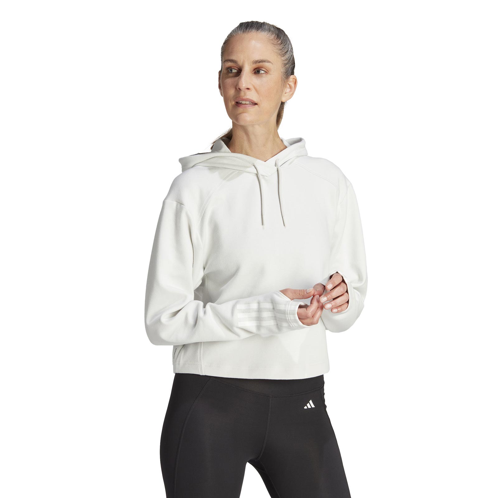 adidas Train Essentials Womens Cotton 3-Stripes Hoodie