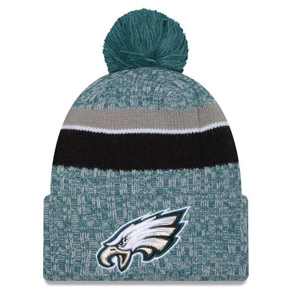 New Era Philadelphia Eagles 2023/24 Sideline Cuffed Bobble Hat