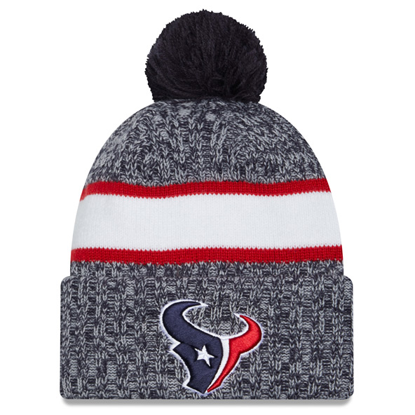 New Era Houston Texans 2023/24 Sideline Cuffed Bobble Hat