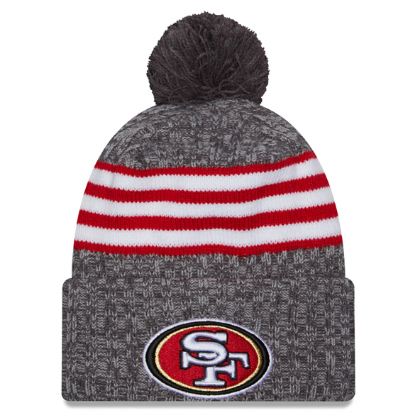 New Era San Francisco 49ers 2023/24 Sideline Cuffed Bobble Hat