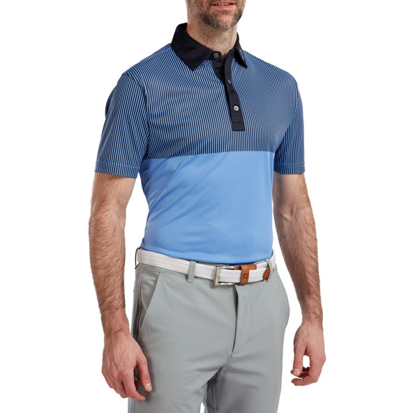 Footjoy Smooth Pique Engineered Vertical Print Polo Shirt