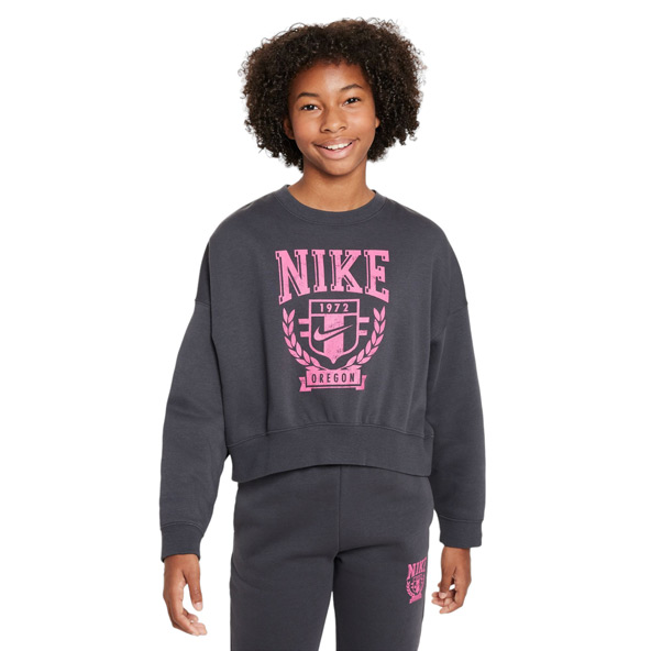 Nike Sportswear Kids Oversized Fleece Crew-Neck Sweatshirt