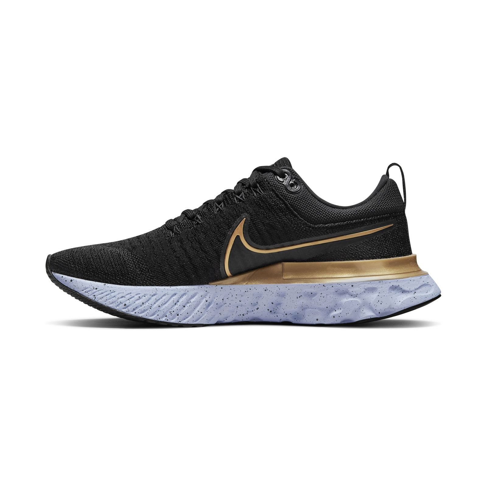 NIKE REACT INFINITY FLYNIT2 WOMENS SHOES BLACK/GOLD