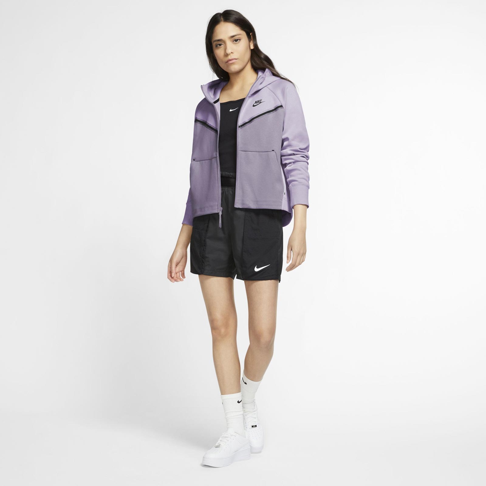 Nike Women's Swoosh Tech Fleece Full Zip Hoodie Purple | Elverys Ireland