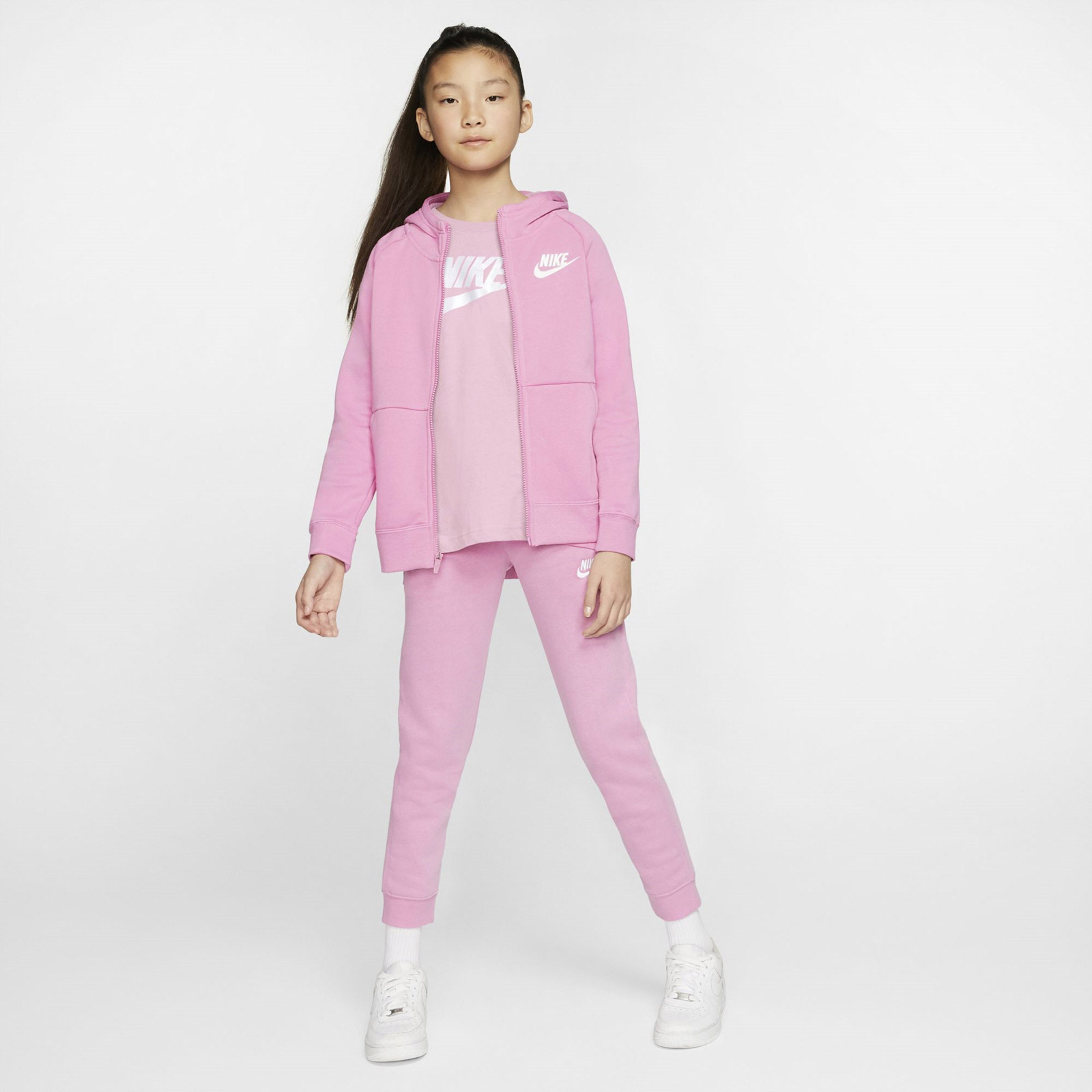 Nike Girls Swoosh Basic Futura Tee Pink | Elverys Ireland